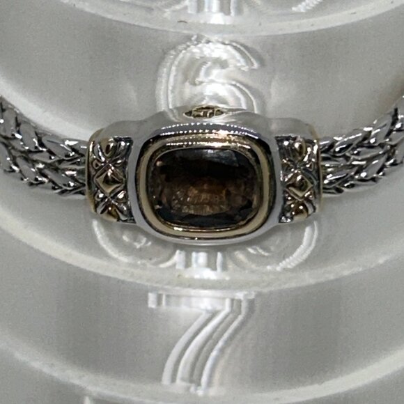 John Medeiros Double-Strand Rhodium-Plated Bracelet Amethyst Gold-Tone Accent - Picture 6 of 15